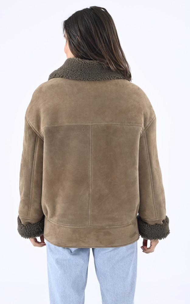 La Canadienne Veste Oversize Agneau Velours Kaki