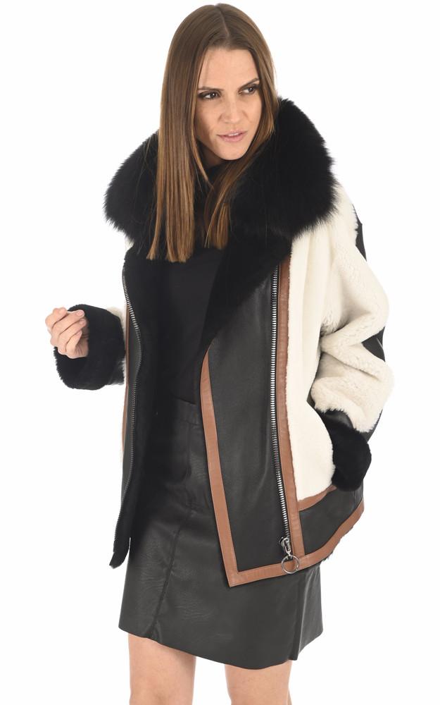 La Canadienne Veste Patchwork Agneau Et Renard