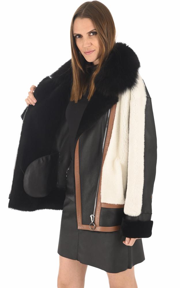 La Canadienne Veste Patchwork Agneau Et Renard