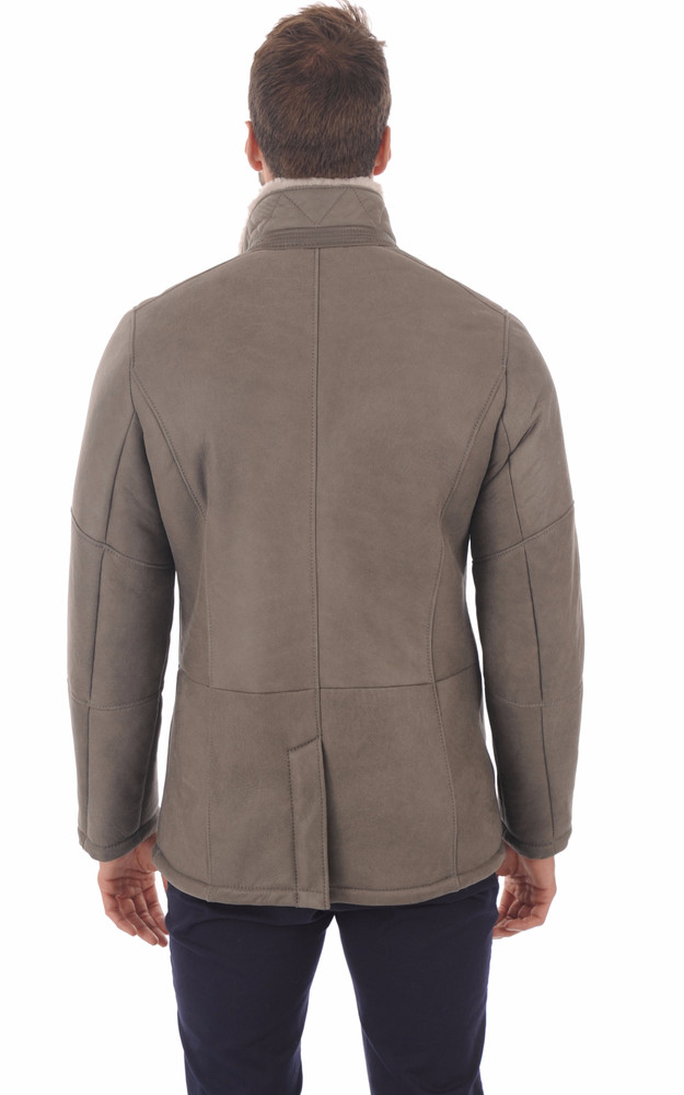 La Canadienne Veste Peau Lainé Entrefino Taupe