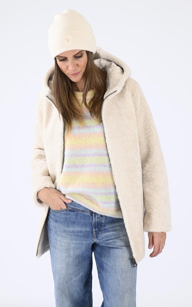 la canadienne Veste peau lainée beige
