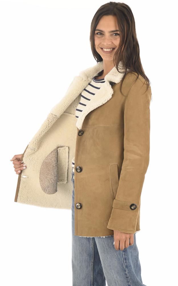 La Canadienne Veste Peau Lainée Camel