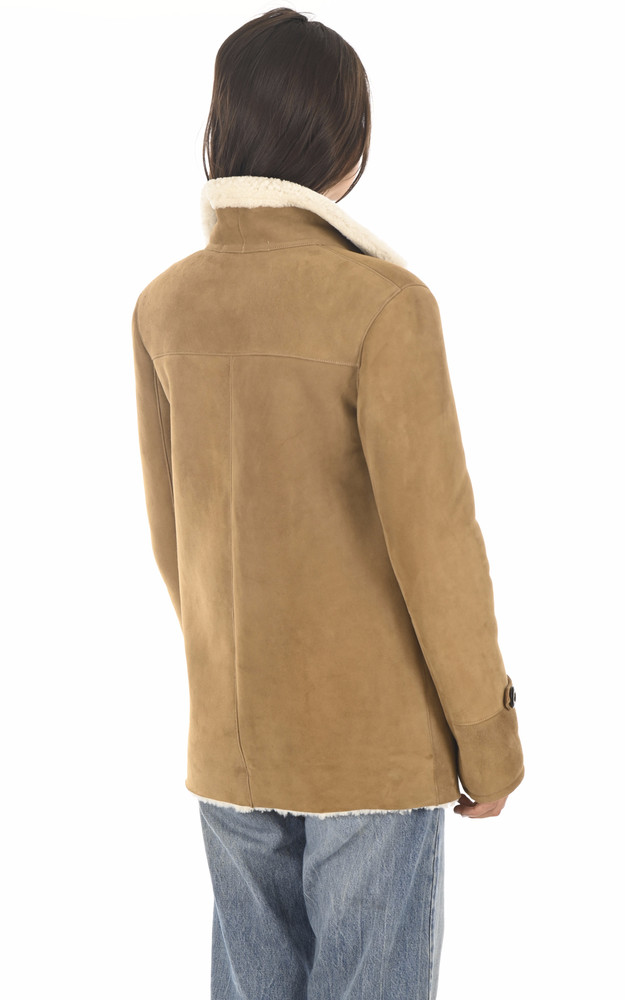 La Canadienne Veste Peau Lainée Camel