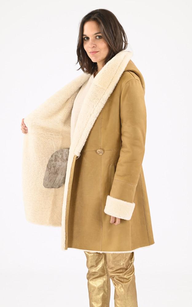 La Canadienne Veste Peau Lainée Camel