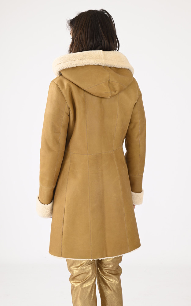 La Canadienne Veste Peau Lainée Camel