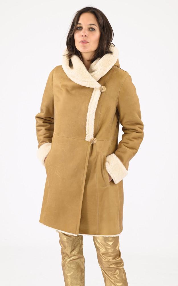 la canadienne Veste peau lainée camel