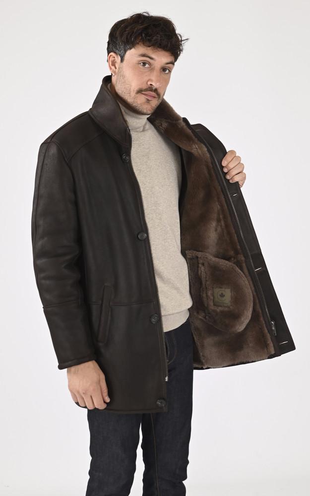 La Canadienne Veste Peau Lainée Confort Marron