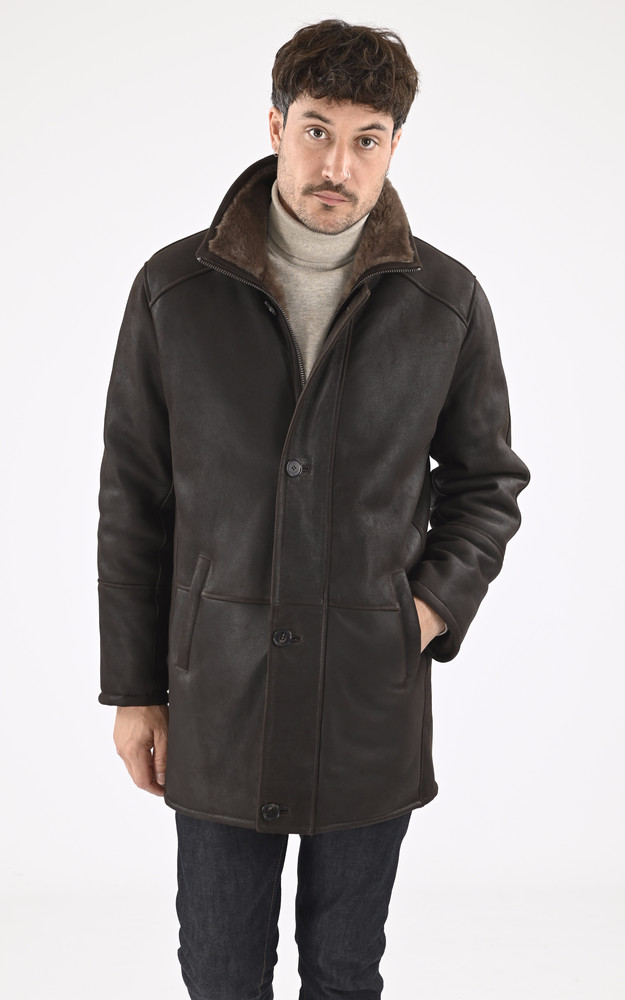 la canadienne Veste peau lainée confort marron