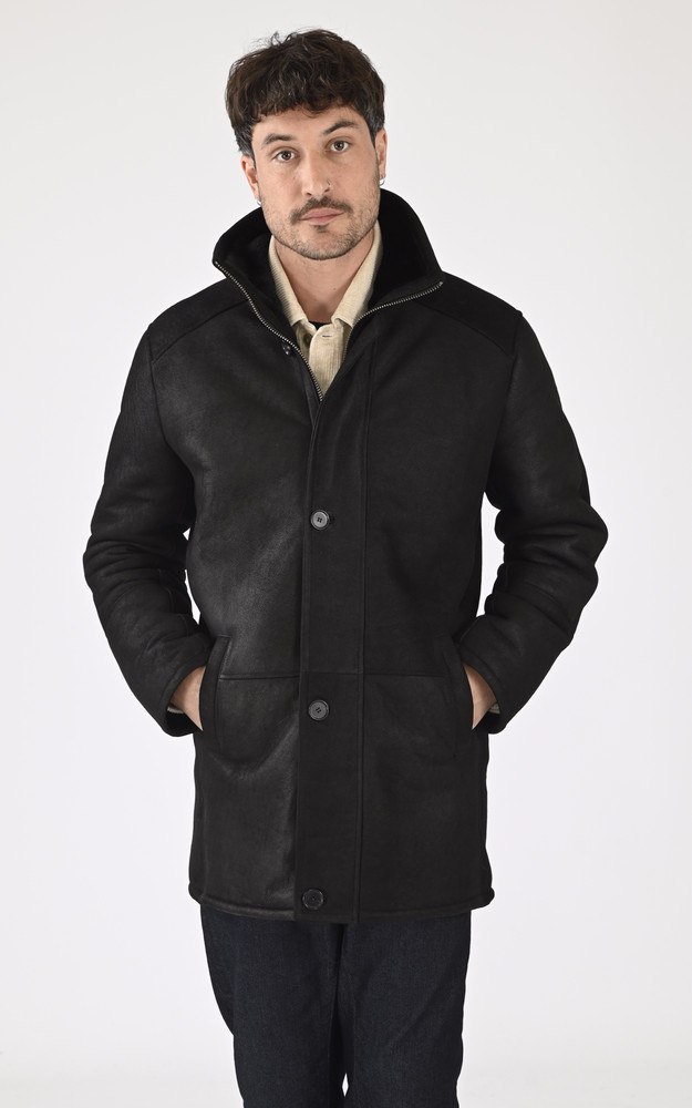 la canadienne Veste peau lainée confort noire