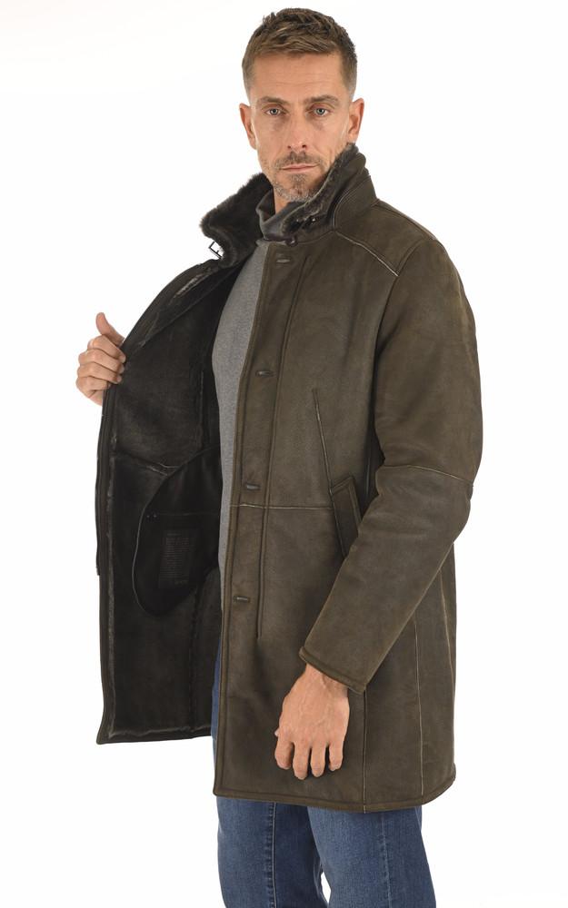 La Canadienne Veste Peau Lainée Kaki