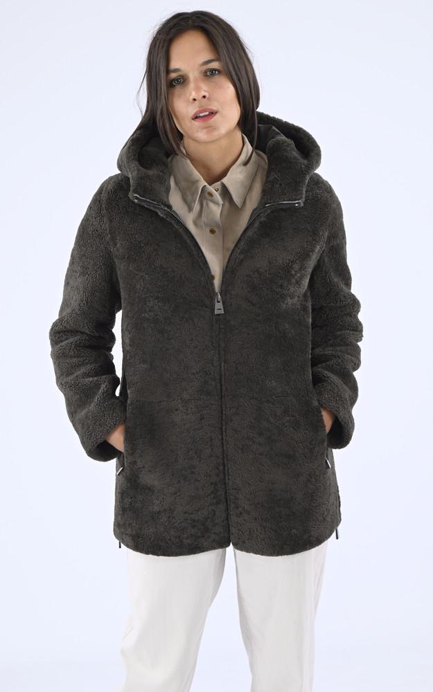 La Canadienne Veste Peau Lainée Kaki