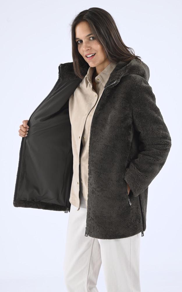 La Canadienne Veste Peau Lainée Kaki