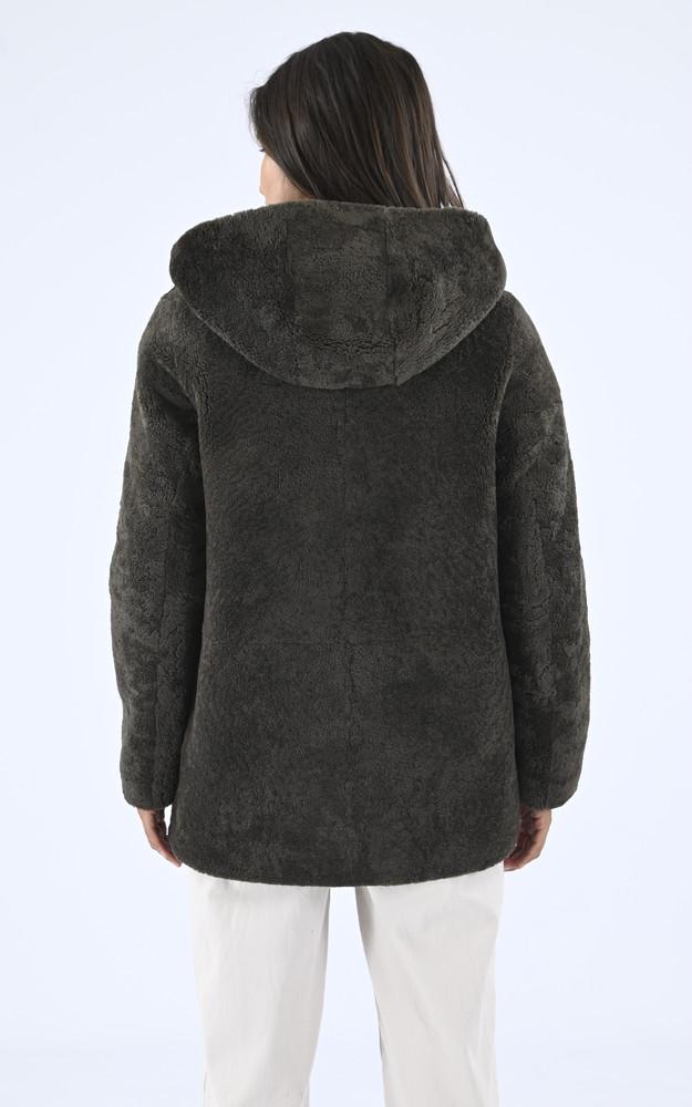 La Canadienne Veste Peau Lainée Kaki