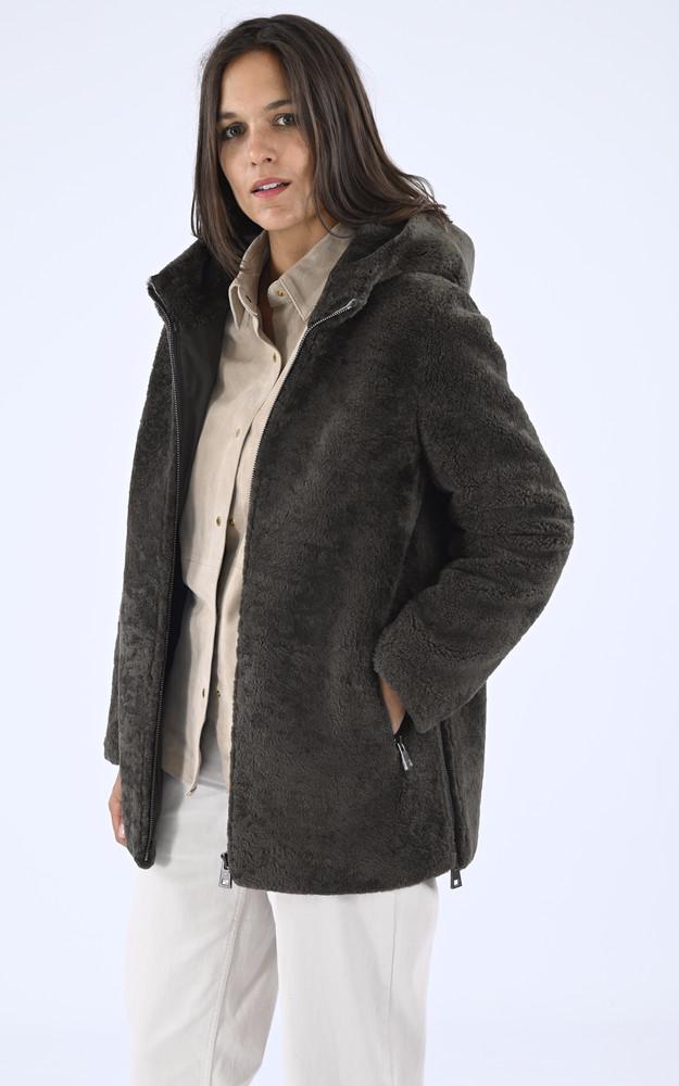 la canadienne Veste peau lainée kaki