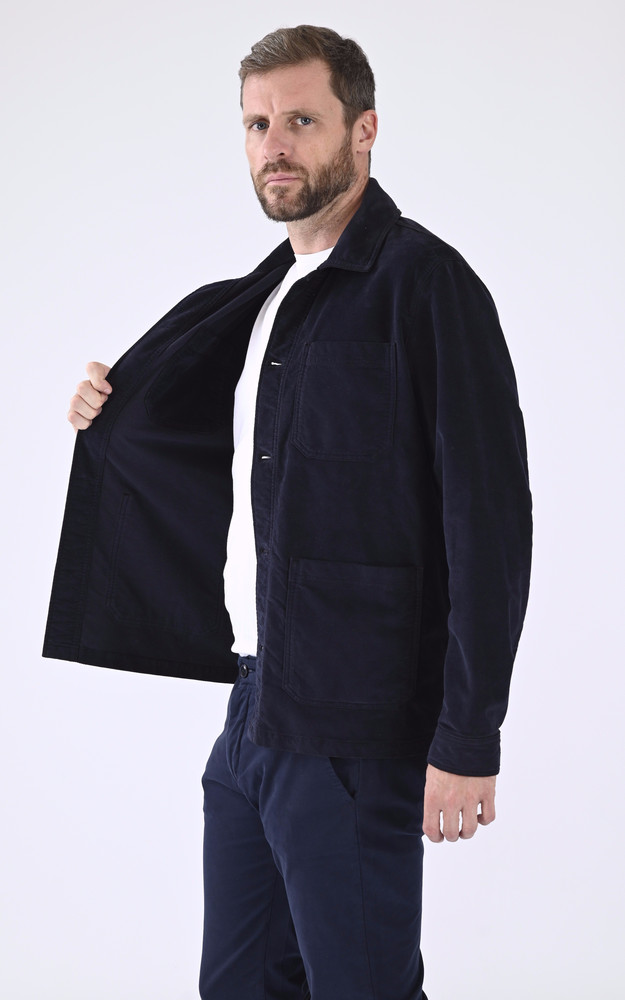 La Canadienne Veste Peintre Velours Bleu