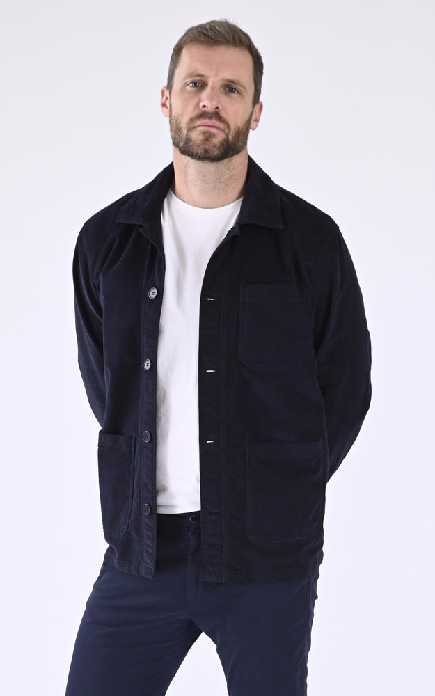 la canadienne Veste peintre velours bleu