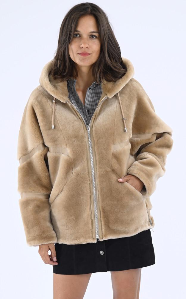 la canadienne Veste réversible mérinos camel