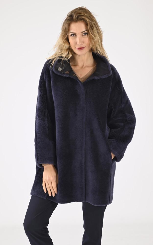 la canadienne Veste reversible Thalia laine bleue