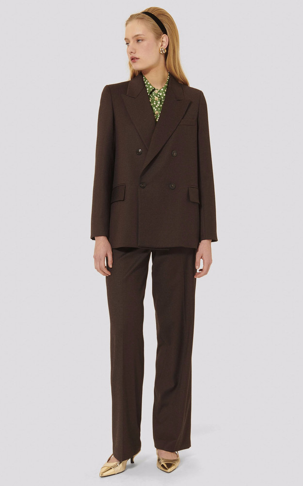 La Canadienne Veste Tailleur En Laine Marron