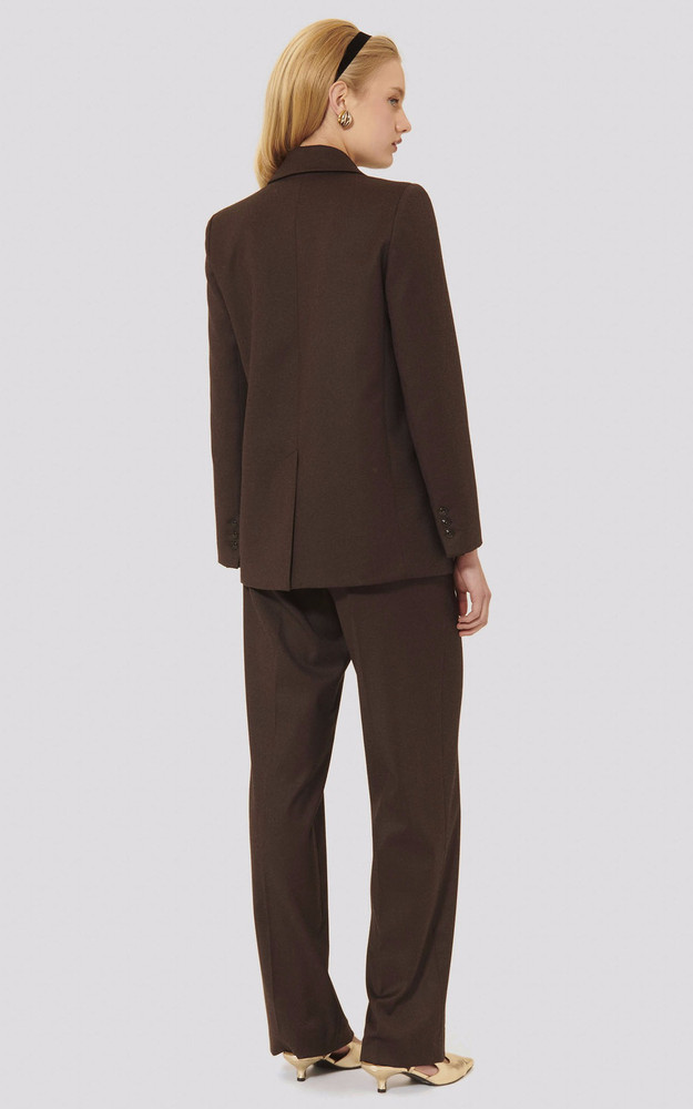 La Canadienne Veste Tailleur En Laine Marron