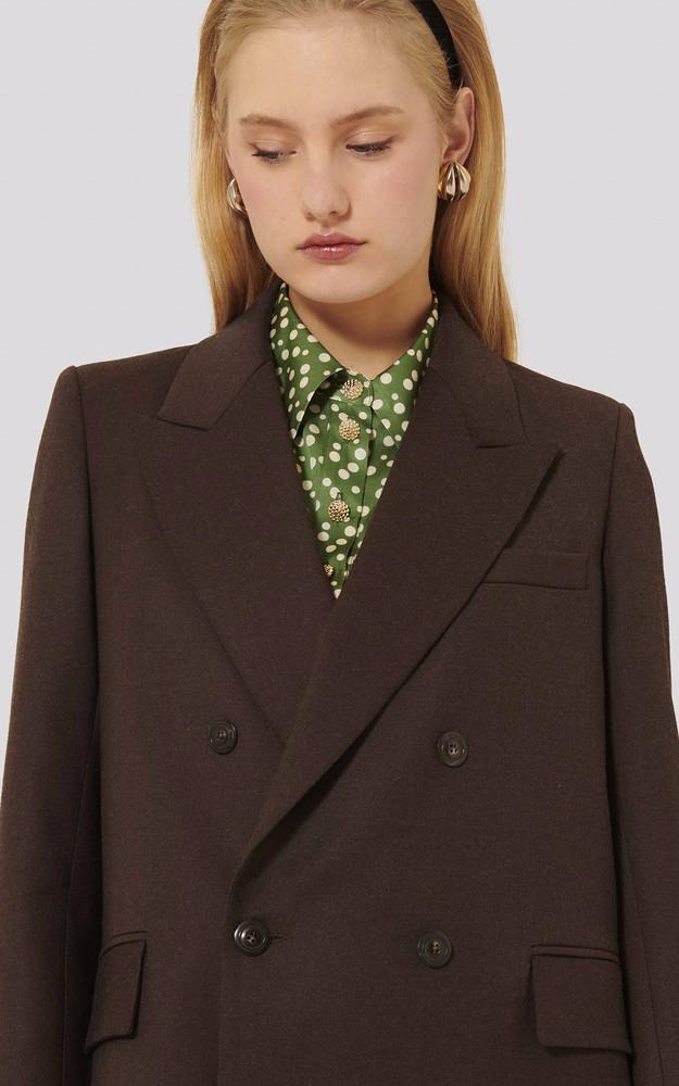 La Canadienne Veste Tailleur En Laine Marron