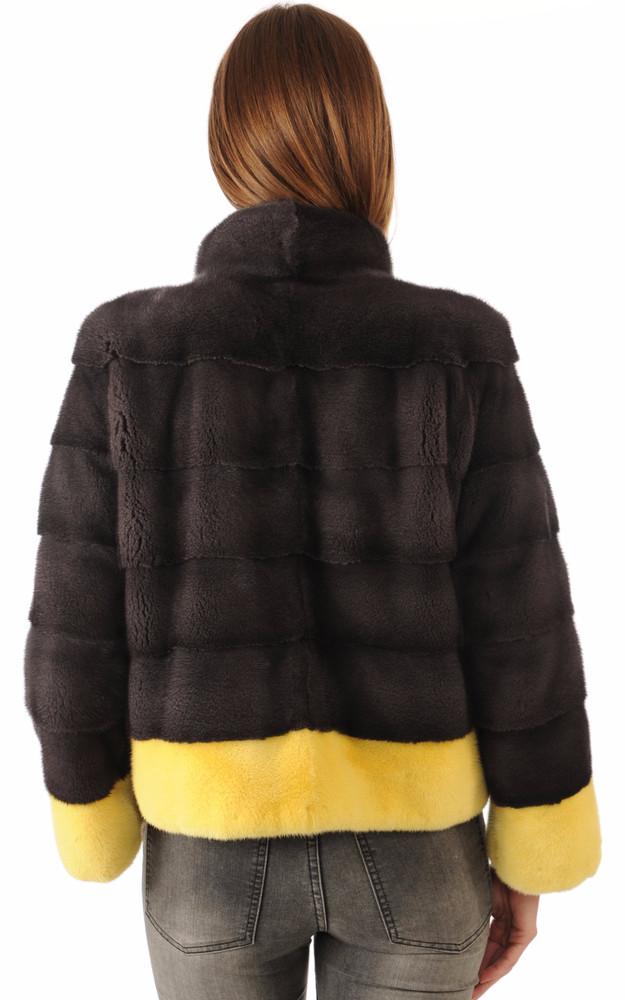 La Canadienne Veste Vison Anthracite & Jaune