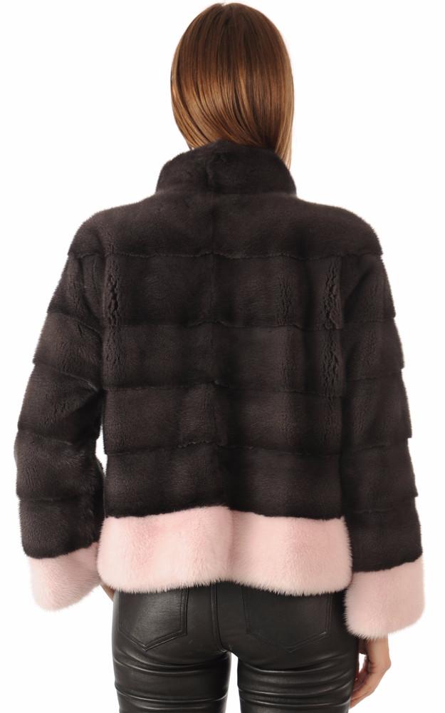 La Canadienne Veste Vison Anthracite & Rose