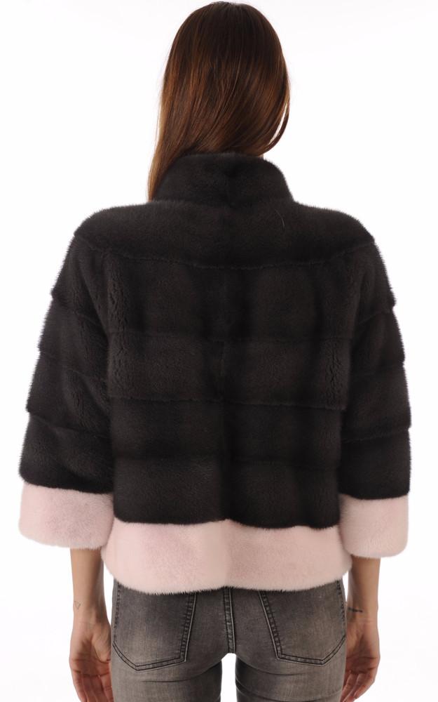 La Canadienne Veste Vison Anthracite & Rose