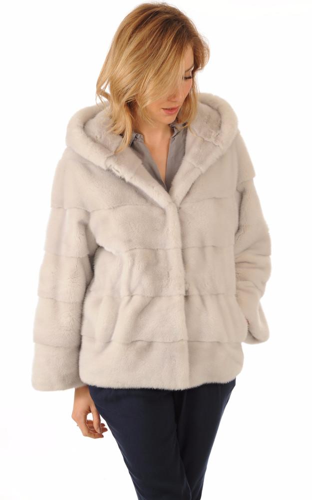 La Canadienne Veste Vison Gris Clair