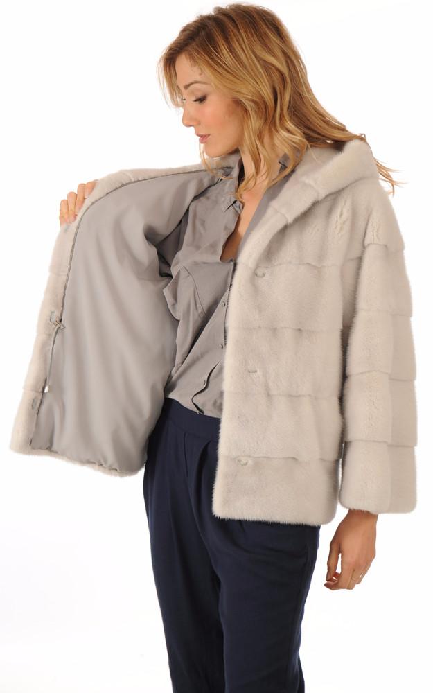 La Canadienne Veste Vison Gris Clair
