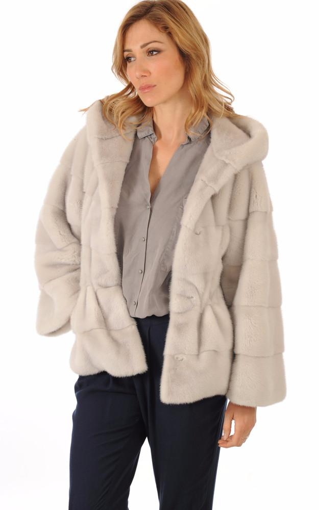 la canadienne Veste Vison Gris Clair