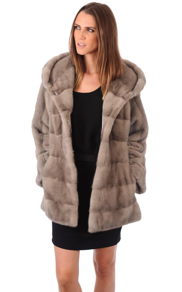 La Canadienne Veste Vison Gris Femme