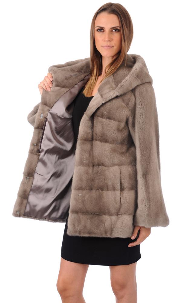 La Canadienne Veste Vison Gris Femme