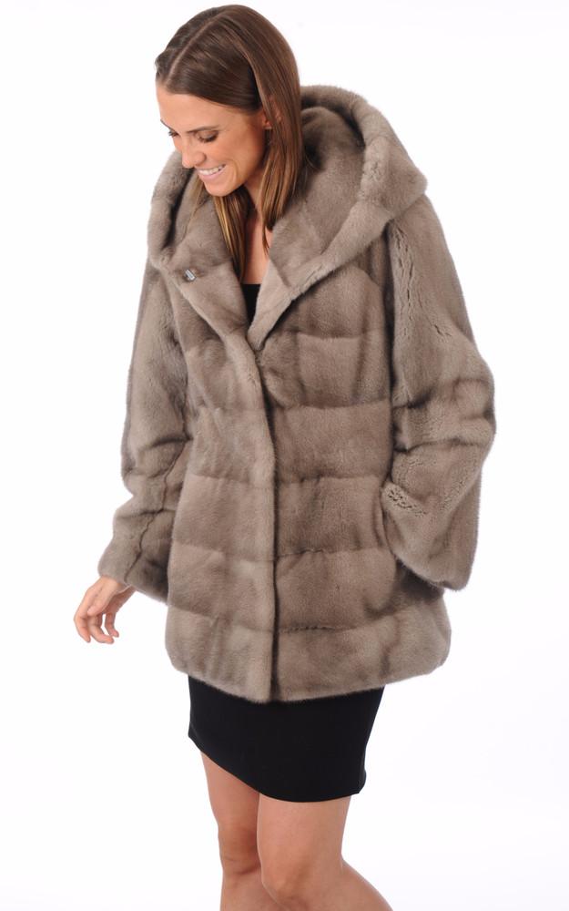 la canadienne Veste Vison Gris Femme