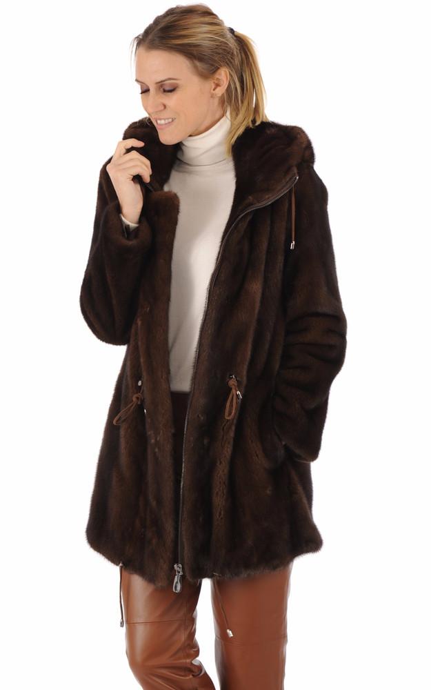 la canadienne Veste vison marron foncé