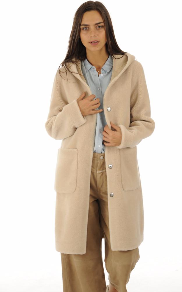 La Canadienne Manteau Laine Angelique Réversible Beige