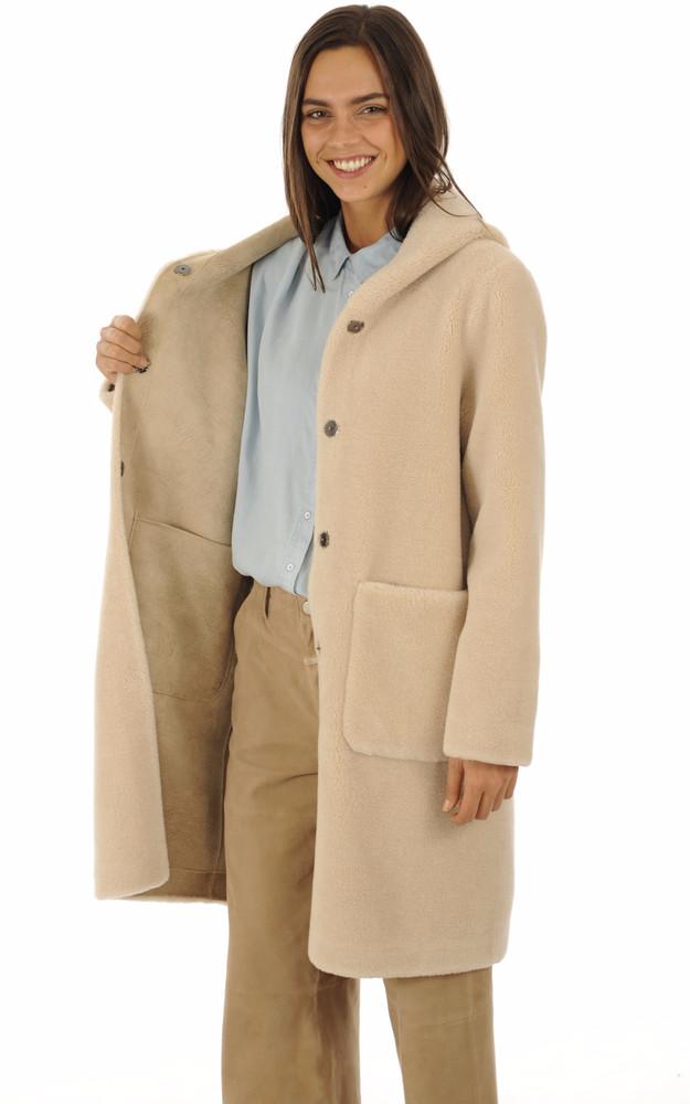 La Canadienne Manteau Laine Angelique Réversible Beige