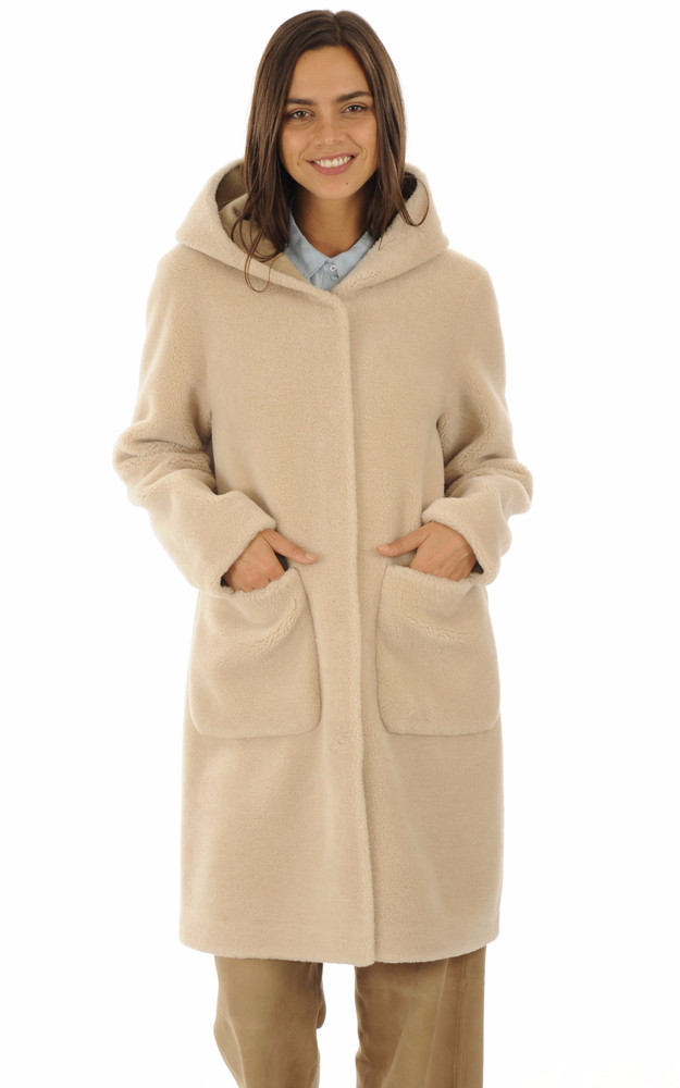 la canadienne Manteau laine Angelique réversible beige