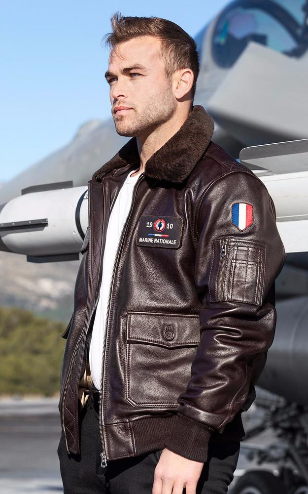 la canadienne Pilote mixte officiel Marine Nationale marron