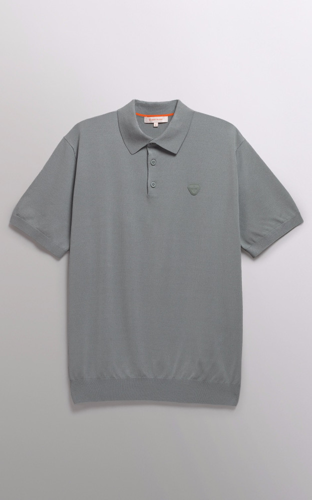 la canadienne Polo en maille manches courtes Jude gris