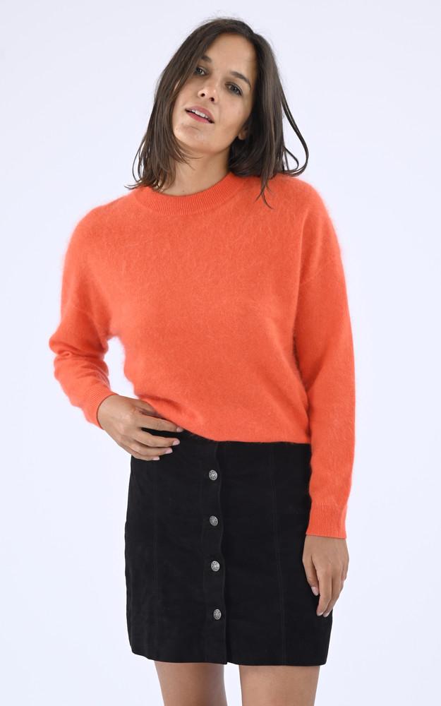 La Canadienne Pull Laine Et Cachemire Oversize Orange