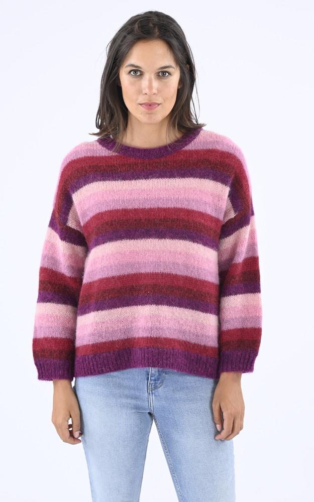 la canadienne Pull mohair et alpaga à rayures colorées