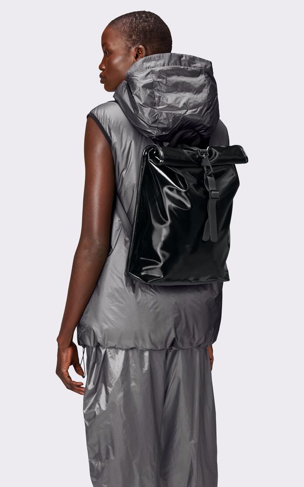 La Canadienne Sac à Dos Rolltop Rucksack Mini Noir Brillant