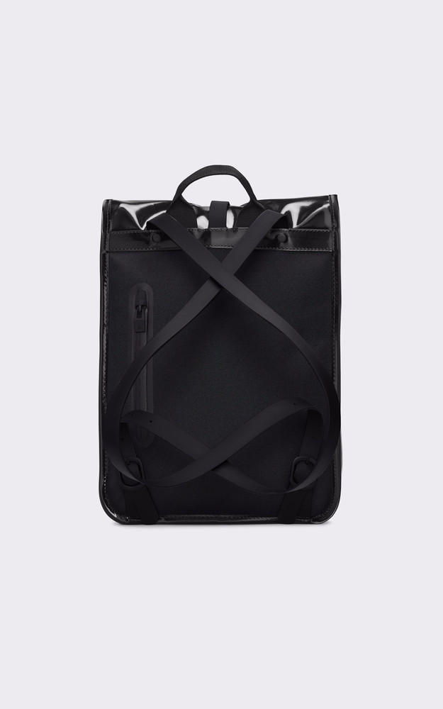 La Canadienne Sac à Dos Rolltop Rucksack Mini Noir Brillant