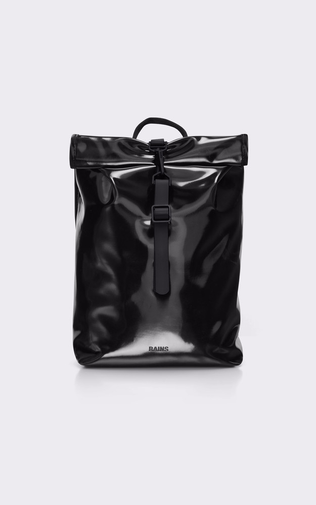 la canadienne Sac à dos Rolltop Rucksack mini noir brillant