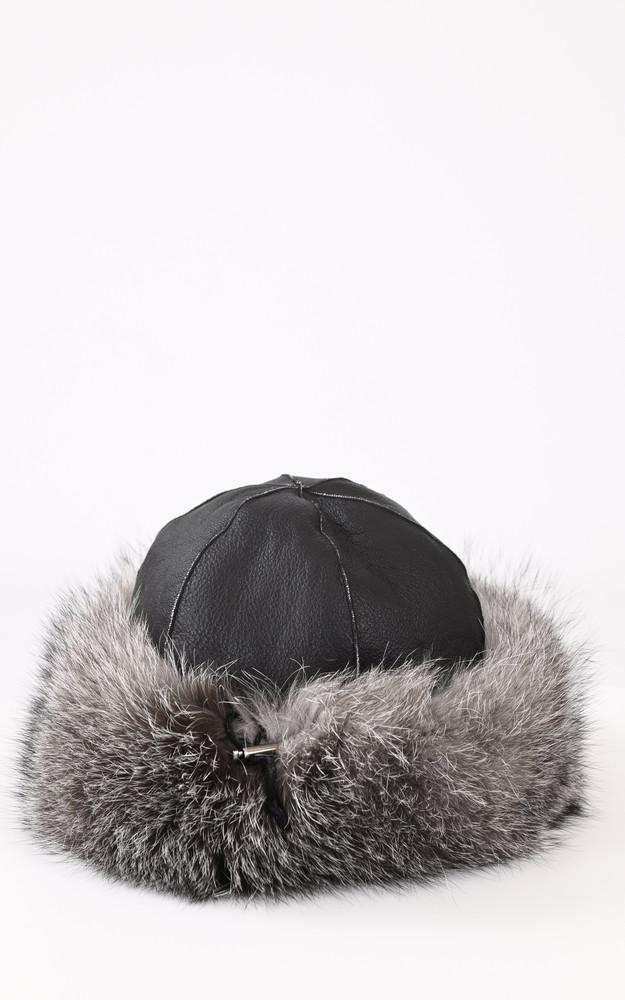 La Canadienne Toque Agneau Et Fourrure Renard Argenté
