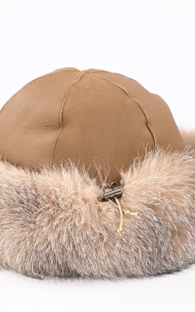 La Canadienne Toque Agneau Et Fourrure Renard Camel