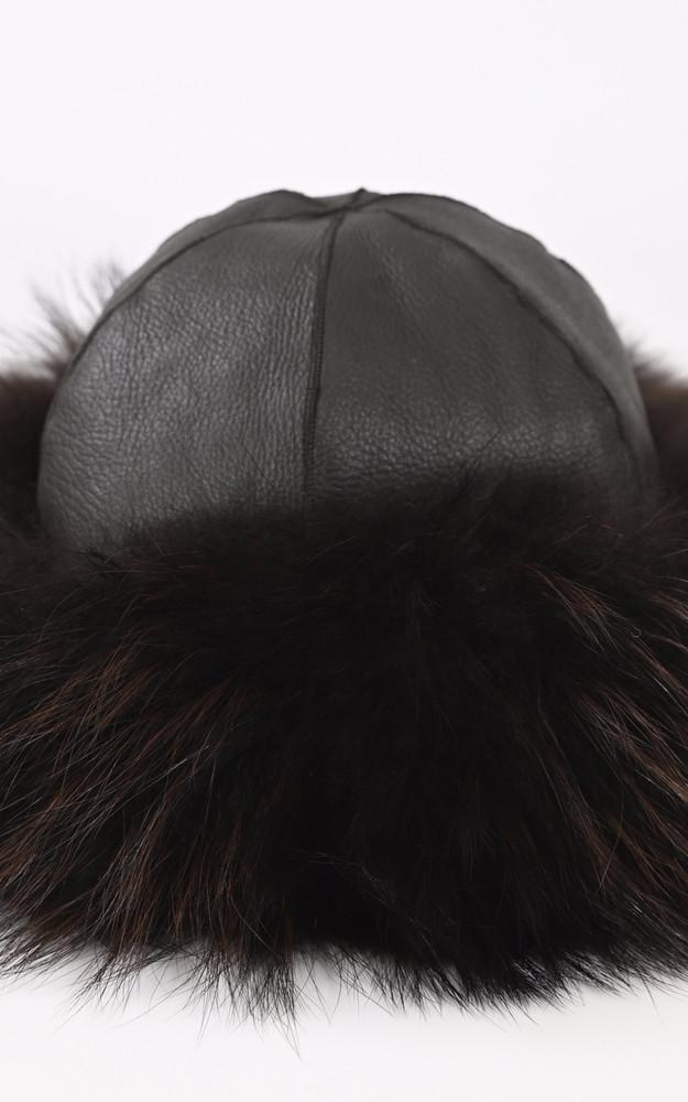La Canadienne Toque Agneau Et Fourrure Renard Marron