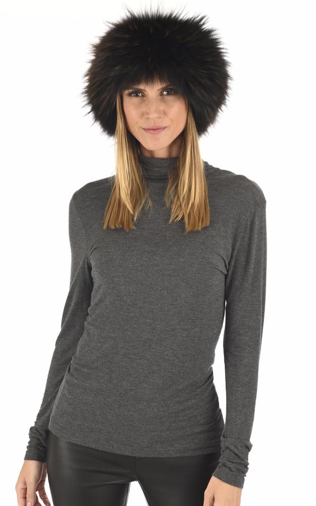 La Canadienne Toque Agneau Et Fourrure Renard Marron