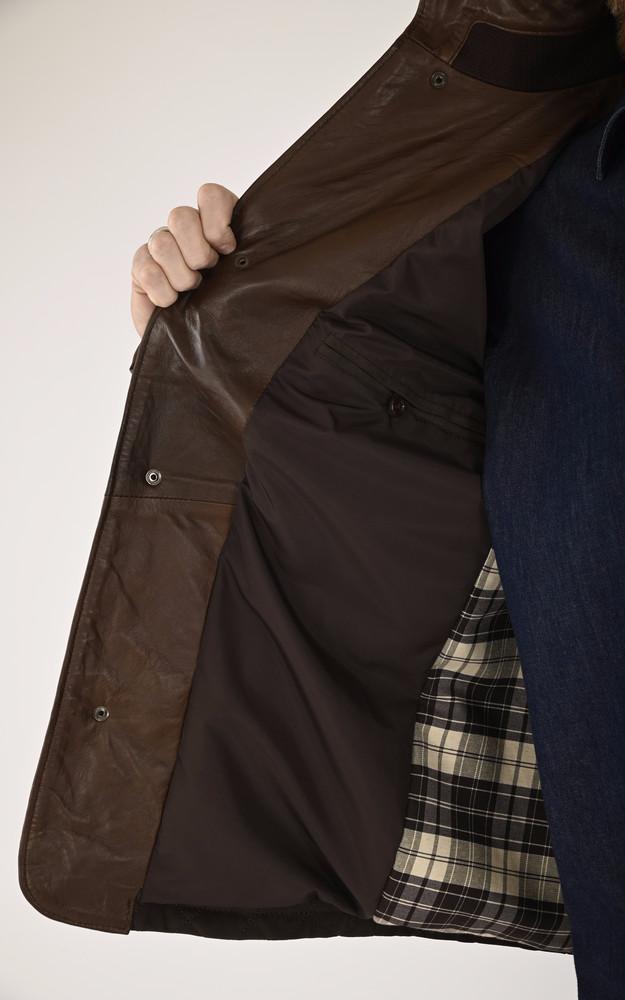 La Canadienne Veste Cuir Matelassée Marron Chocolat